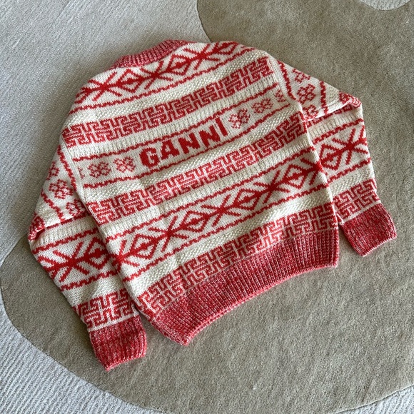 GANNI Egret Wool Sweater - Picture 2 of 9